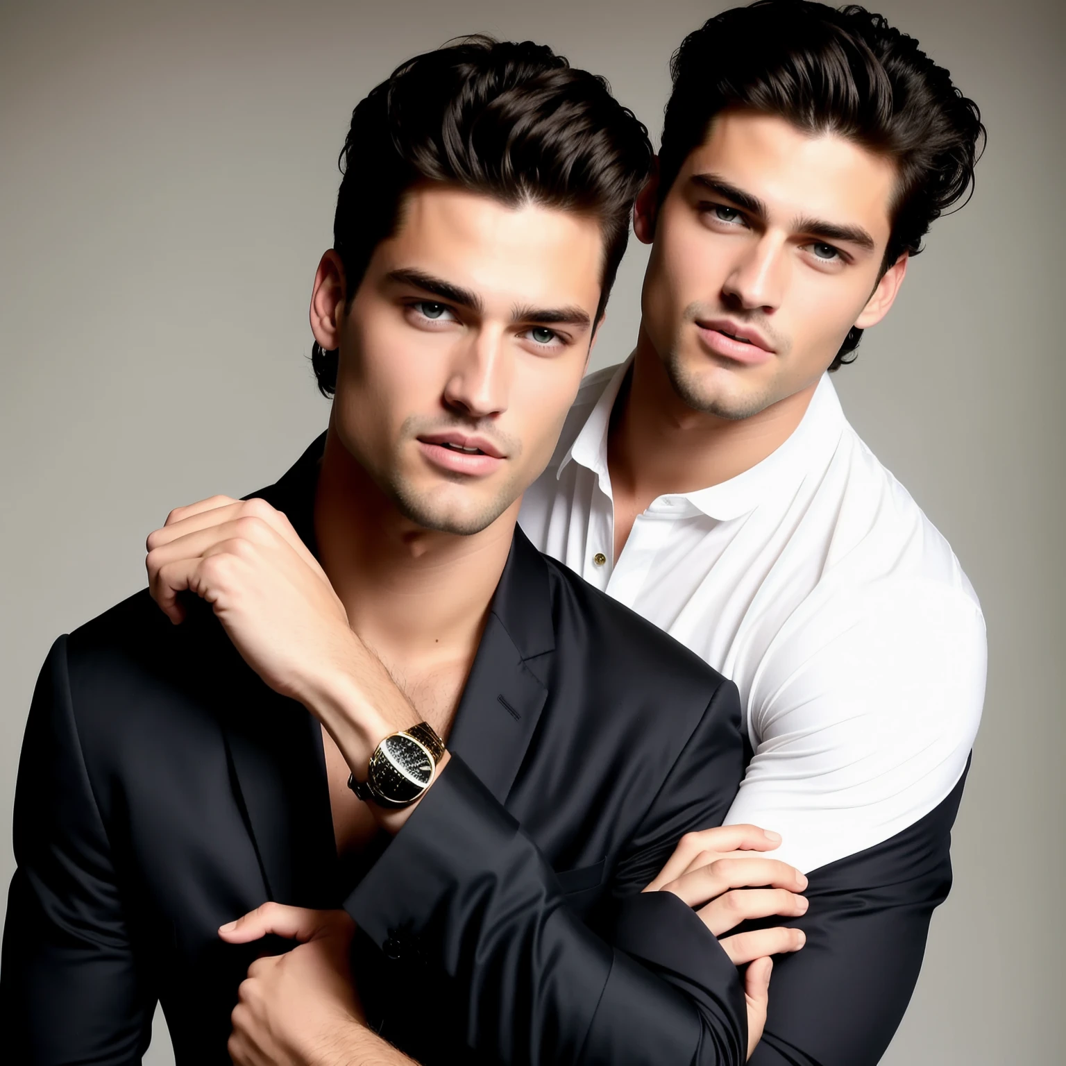 man with the eyes of model Sean Opry the mouth of model Mathew Summer, the hair of actor Cris evans, white, and strong