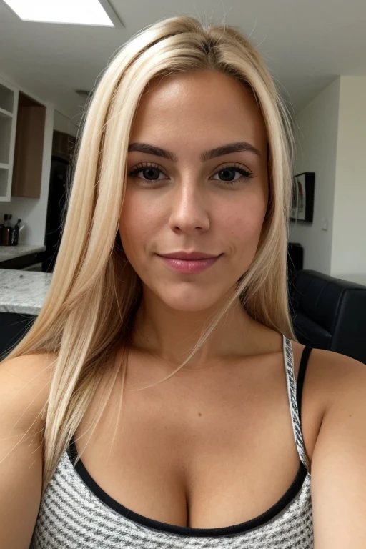 Selfie of blondinette, highly detailed, without glasses