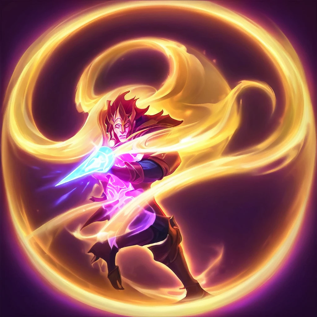 Visualize the Master of Passives surrounded by supernatural glows, presenting choices of passive abilities. Each option radiates a distinct aura, indicating its effects without showing either positive or negative consequences explicitly.