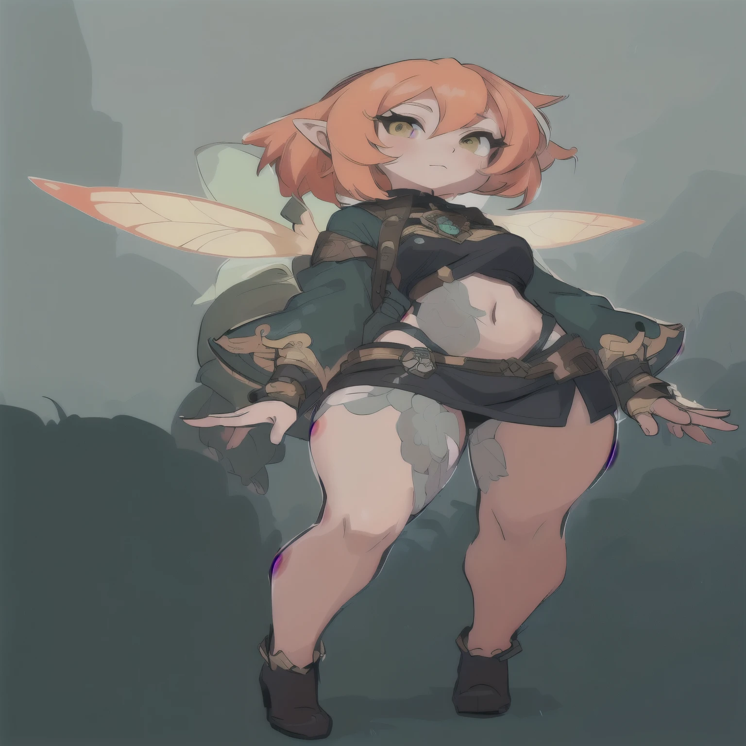 a cartoon of a woman, insect trainer girl, full-length portrait of a short!, elf character, trends on artstation pixiv, rossdraws sakimimichan, full body concept, anime full body illustration, cushart krenz arte chave feminino, interesting character design, detailed full body concept, faerie, giant brush, Gnome, fantasy Gnome, adventure