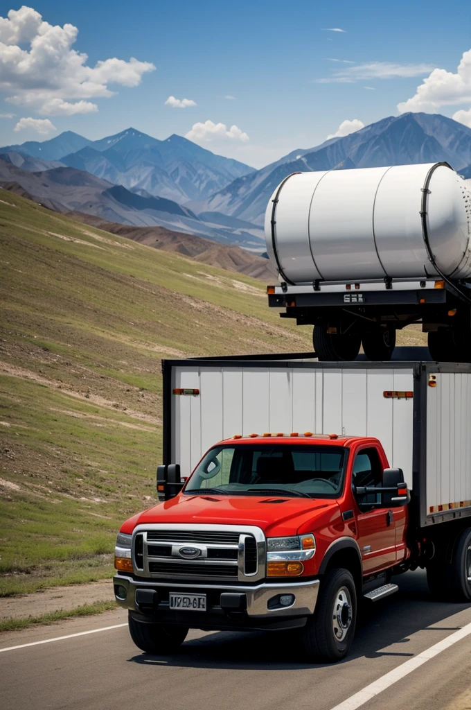 Image of a truck delivering gas cylinders with rapigas label