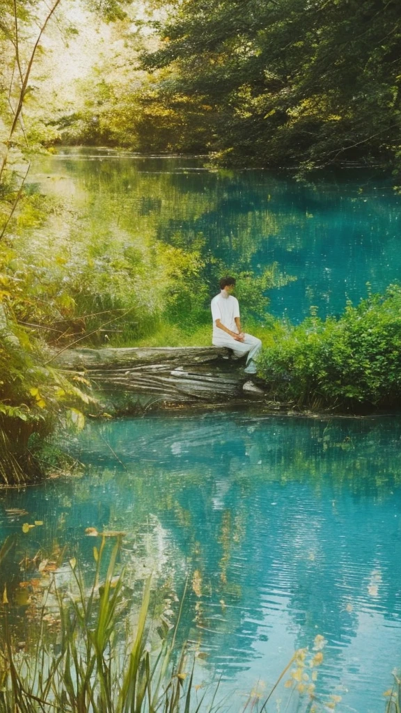 lo-fi music artist for the Mellow Less channel, capturing his serene presence and deep engagement with the music."