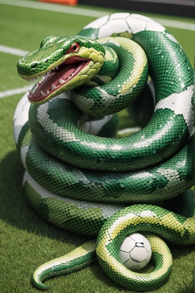 Create a snake as a football team mascot 