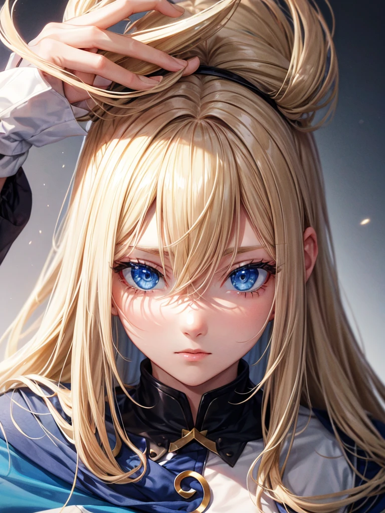 hair blond,eyes blue
