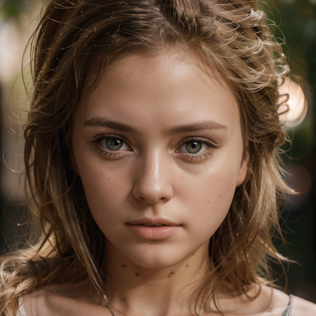 A photo-realistic image of an 18-year-old girl, blonde hair, (1 girl), (extremely detailed CG Unity 8k wallpaper background), photo of the most beautiful works of art in the world, professionally majestic (photography by Steve McCurry), 8K UHD, digital SLR, soft lighting, high quality, film grain, sharp focus from Fujifilm XT3, f5.6, high detail, sharpness, spectacular, (looking at the viewer:1.2), (detailed pupils:1.3), (natural light).