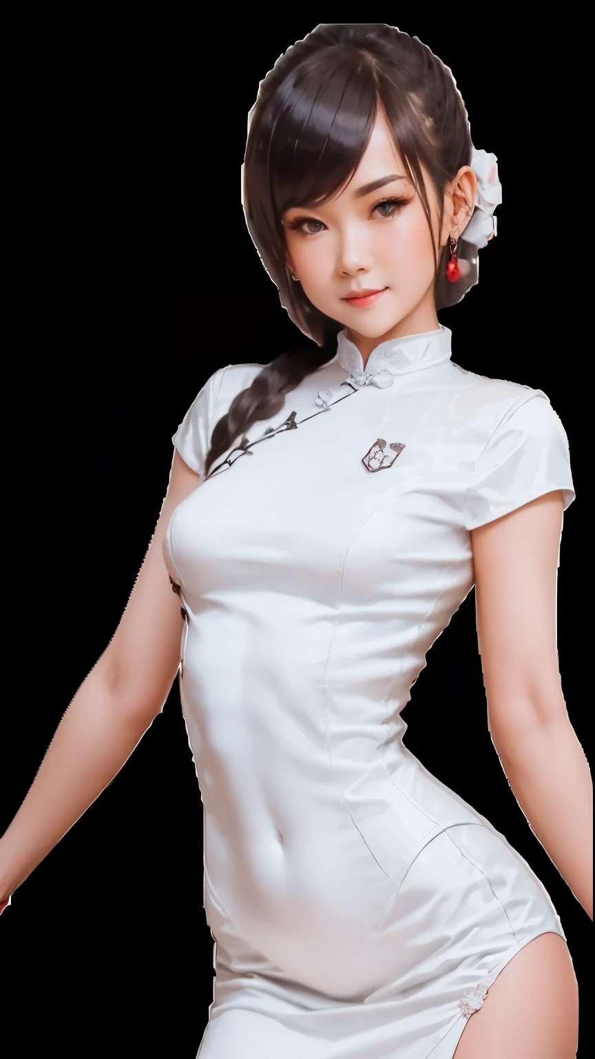 Beautiful woman using person role play to define body in detail, Small Breasts