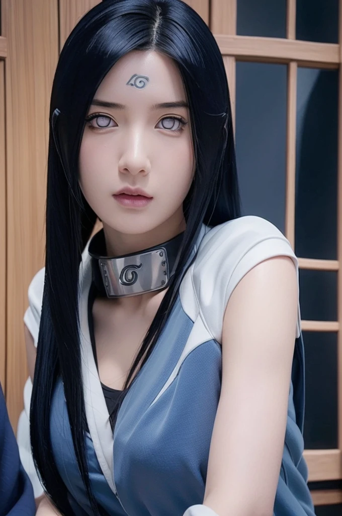 a girl with long beautiful blue hair,extremely detailed eyes and face,beautiful detailed lips,beautiful detailed eyes,longeyelashes,naruto shippuden character,beautiful detailed face,beautiful detailed anatomy,high quality,8k,masterpiece,photorealistic,digital painting,cinematic lighting,vibrant colors,soft lighting,detailed background,beautiful detailed scenery