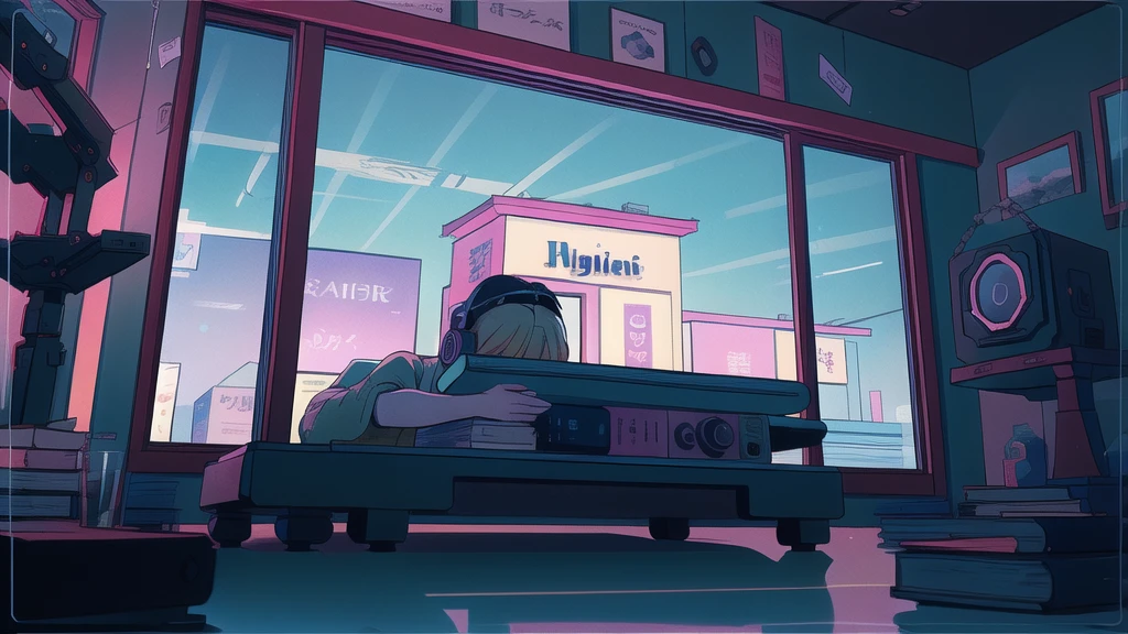 A beautiful anime girl sitting alone at a table, wearing headphones, in a sunset landscape, with a book, lofi girl, lofi art style, lofi sensation, portrait of lofi, lofi colors, lo-fi art, lofi vibes, lofi atmosphere, lofi hip hop, satoshi could have an art style, lofi girl aesthetics, (best quality,4k,8k,highres,masterpiece:1.2),ultra-detailed,(realistic,photorealistic,photo-realistic:1.37),extremely detailed eyes and face,longeyelashes,detailed lighting,detailed colors,detailed textures,detailed background,cinematic lighting,dramatic lighting,warm lighting,soft lighting