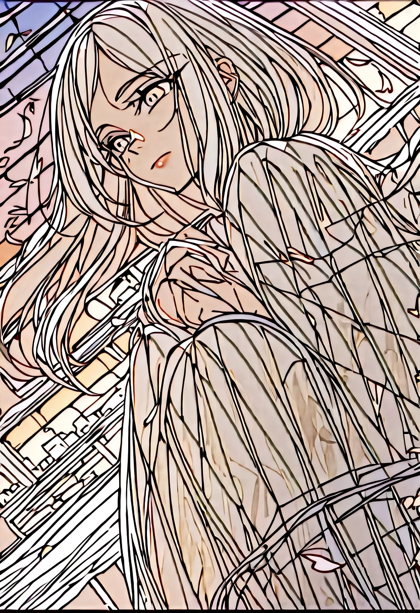 Scene: A couple standing on a hilltop, overlooking a cityscape bathed in the warm hues of a setting sun.
Characters:
 * The woman: Long, flowing hair, gentle expression, holding the man's hand tightly.
 * The man: Short, cropped hair, determined gaze, looking down at the woman with love.
Details:
 * The couple's silhouettes are intertwined, creating a sense of unity and unwavering connection.
 * The fading sunlight casts a soft glow on their faces, accentuating their delicate features.
 * Cherry blossom petals drift gently around them, symbolizing the ephemeral nature of life and love.
 * In the distance, the city skyline blends seamlessly with the vibrant colors of the sunset, representing the vastness of time and the inevitability of change.