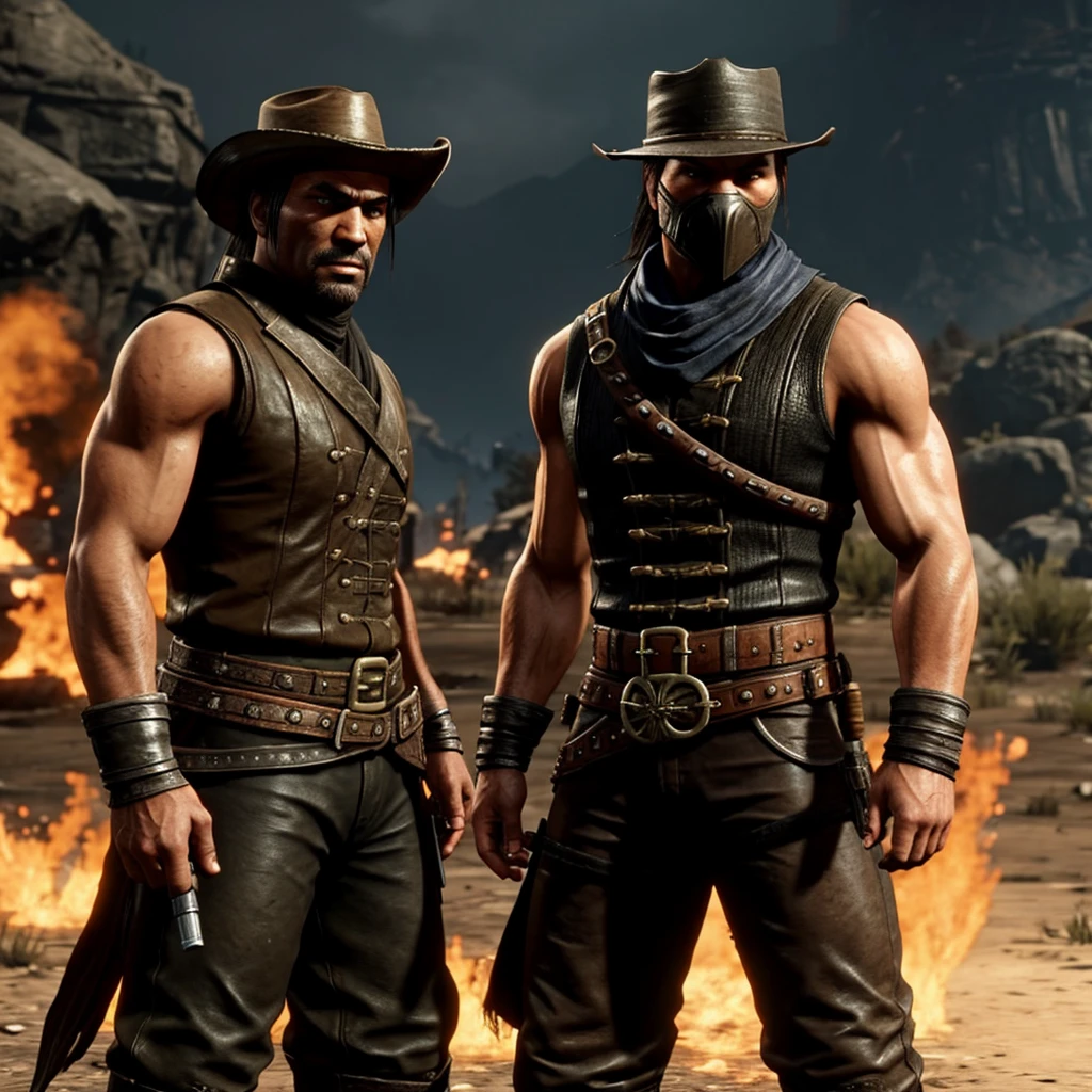 Characters from Mortal Kombat in the world of Red dead Redemption