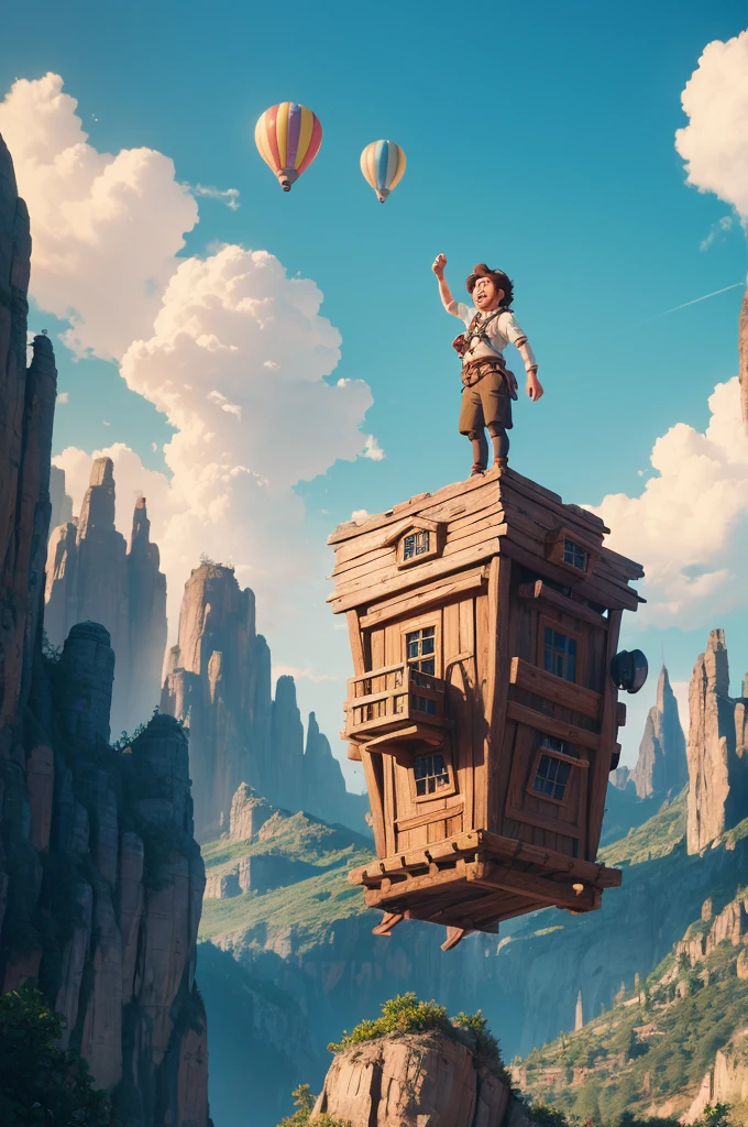 Create AI image inspired by Disney animation theme " UP high adventures 
