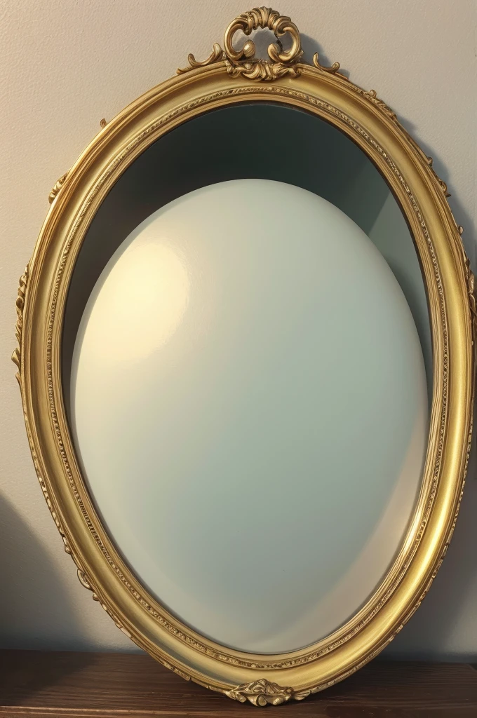Golden Provencal oval frame without background
