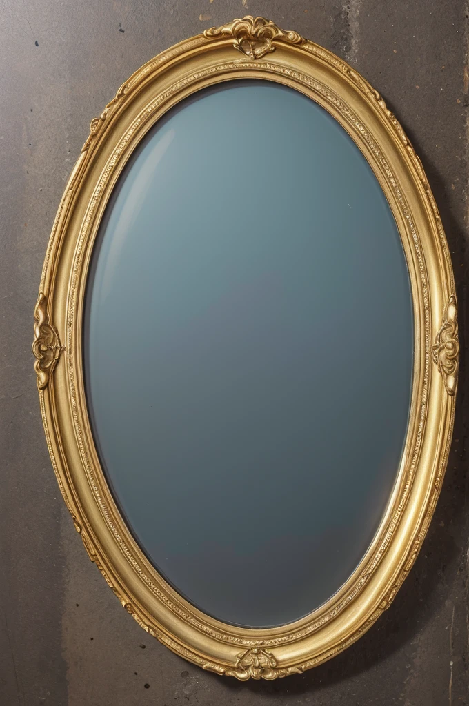 Golden Provencal oval frame without background 