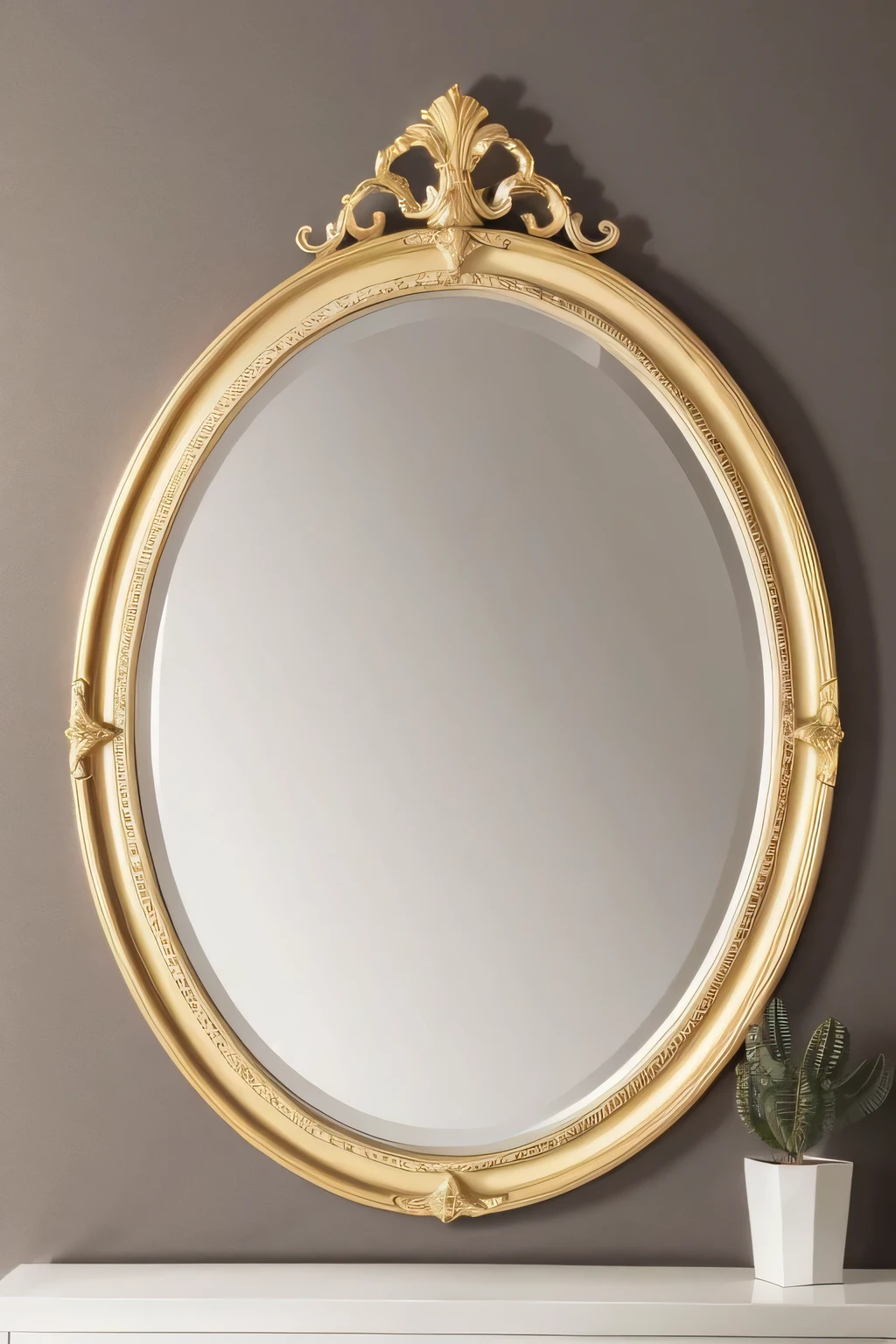 Golden Oval Provencal Mirror Frame