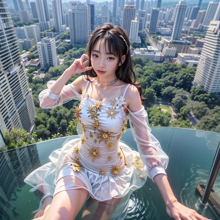 180th floor infinity pool,The tallest building in the urban forest,Around bonsai,Luo Han Song,coconut palms,tulips,Rose flower,Tease alpacas to play,There were five s wearing openwork translucent stockings,Play with blowing bubbles,water gun,Pout,Pink, gold, White, Blue, Five colors, Two-tailed hair and cyan eyes,Anime little girl costume,Sexy pose, Very sexy pose, Tease, Overflow of, Small breasts