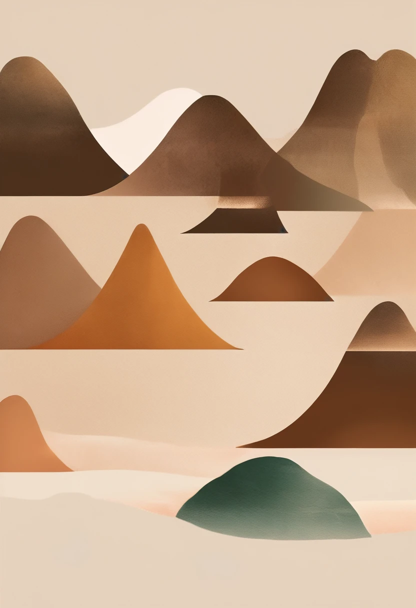 (((The best quality))), ((Masterpiece)) minimalist and aesthetic print, in earth tones