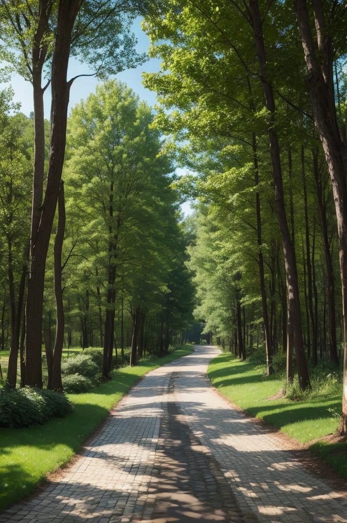 Path scenery design with some trees 