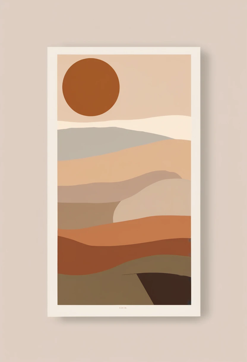 (((The best quality))), ((Masterpiece)) (abstract and simple illustration) minimalist and aesthetic print, in earth tones