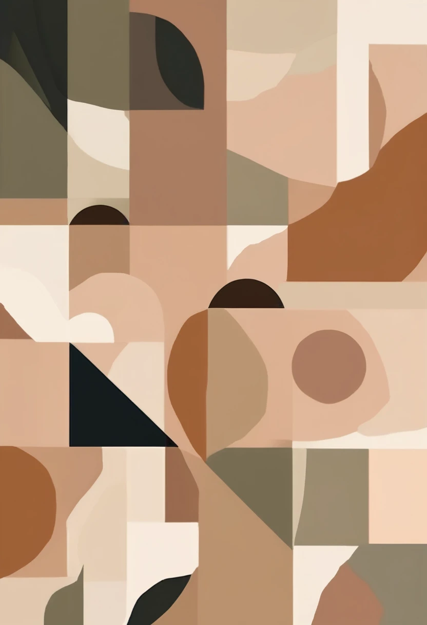 (((The best quality))), ((Masterpiece)) (abstract and simple illustration) minimalist and aesthetic print, in earth tones