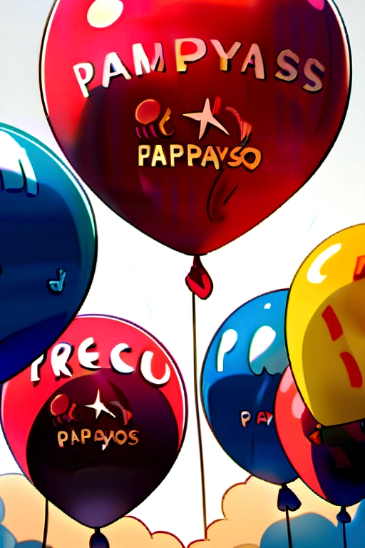 BALLOON TYPOGRAPHY THAT SAYS PAPAYASOS COMPANY