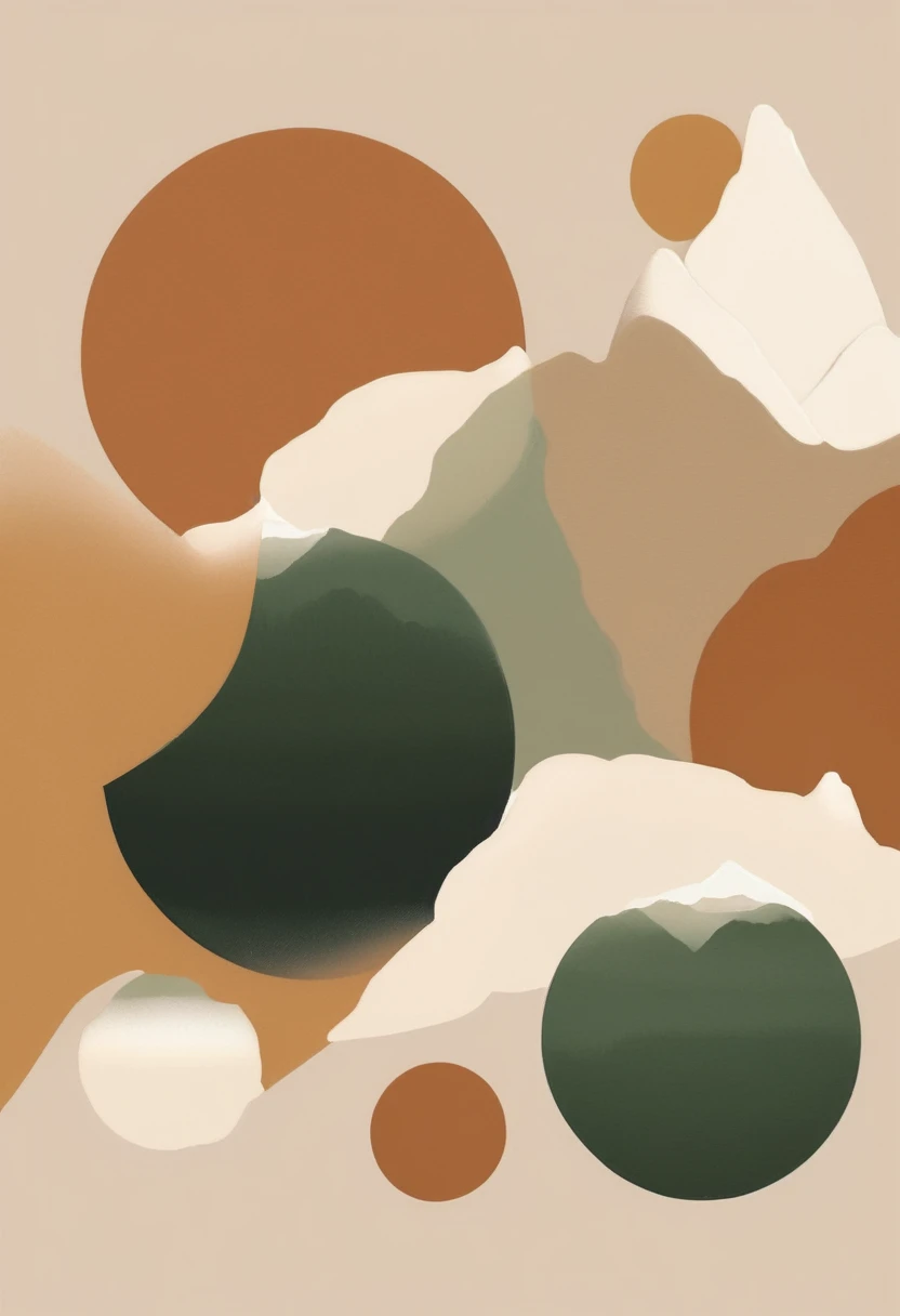 (((The best quality))), ((Masterpiece)) (abstract and simple illustration) minimalist and aesthetic print, in earth tones