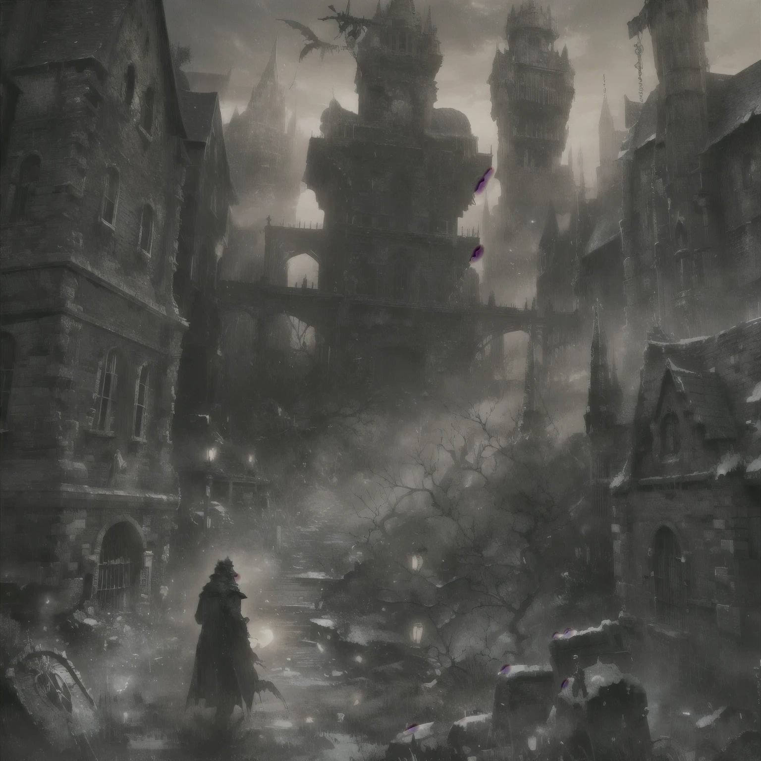 Victorian Cemetery (night:1.1), dark, moonlight, Detailed Scene, Bloodborne infection, die, Attenuation, Skull on the ground, 小さなghost, Victorian buildings in the background, (Gothic:1.2), Hunter, Hunter's dream, Kaerido, dark souls, Horror game style, Pale Moon, Yharnam, The Great Old Ones, Cosmic Horror Break (hundreds of 小さなghost, 小さなghost, ghost:1.3) BREAK die, Attenuation, Skull on the ground, (The ground is made up of countless skulls:1.1) BREAK 32k art of a Hunter from Bloodborne infection, Hunter's dream, High resolution, best quality Bloodborne infection