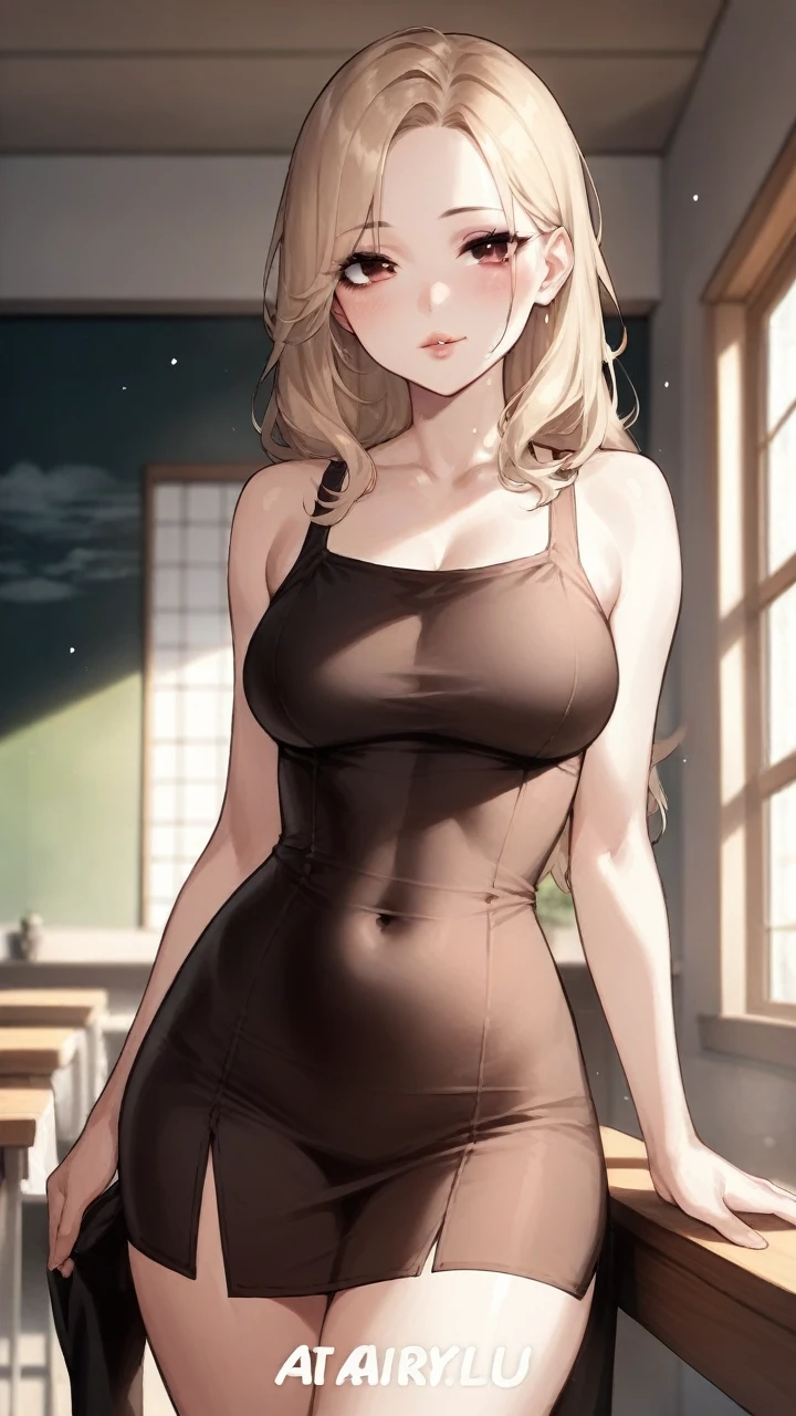 Sexy girl,hot hirl,standing,sexy big boobs,expose cleavage,sexy girl,srxy face,big arms,hot and sexy lips,large belly,big navel,large stomach,sexy large curvy body,sexy large curvy hips,tight fitting dress,bronde hair,sexy eyes,