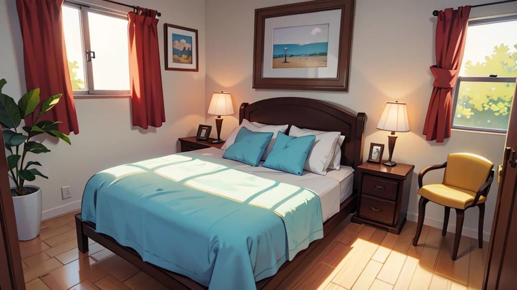 bedroom, ensolarado