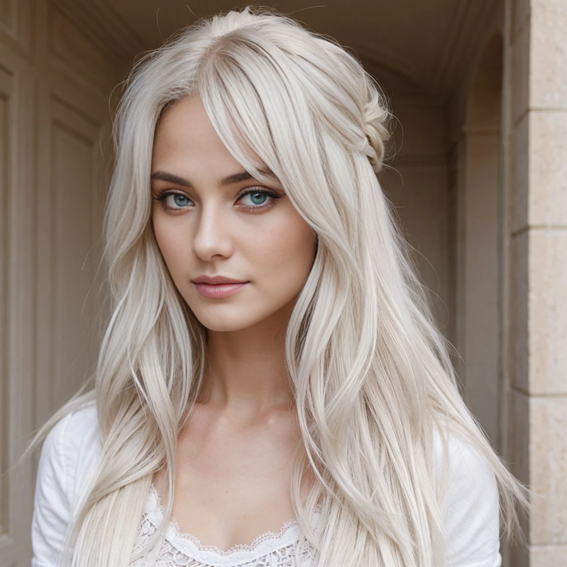 cheveux blancs purs, cheveux blancs purs, (cheveux jusqu'à la taille), cheveux éclatants, cheveux détaillés, yeux bleus, Beaux yeux, yeux et visage extrêmement détaillés, beaux yeux détaillés, ultra détaillé, affronter le monde, peau claire, fille de 22 ans, chef-d'œuvre, Belle Suédoise, (Coffre gothique Dresedium noir très détaillé), (corps parfait), (longs cheveux blancs bouclés), extérieur, (Texture de la peau:1.1), meilleure qualité, Ultra haute résolution, Photo brute, Nikon D850, éclairage arrière, lumière de jante, lumière du soleil éblouissante, détaillant:1.2, (ombre chaude, ton chaud:1.2), (Photo couleur)