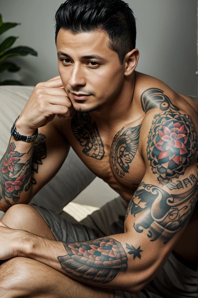 Victor drija with tattoos