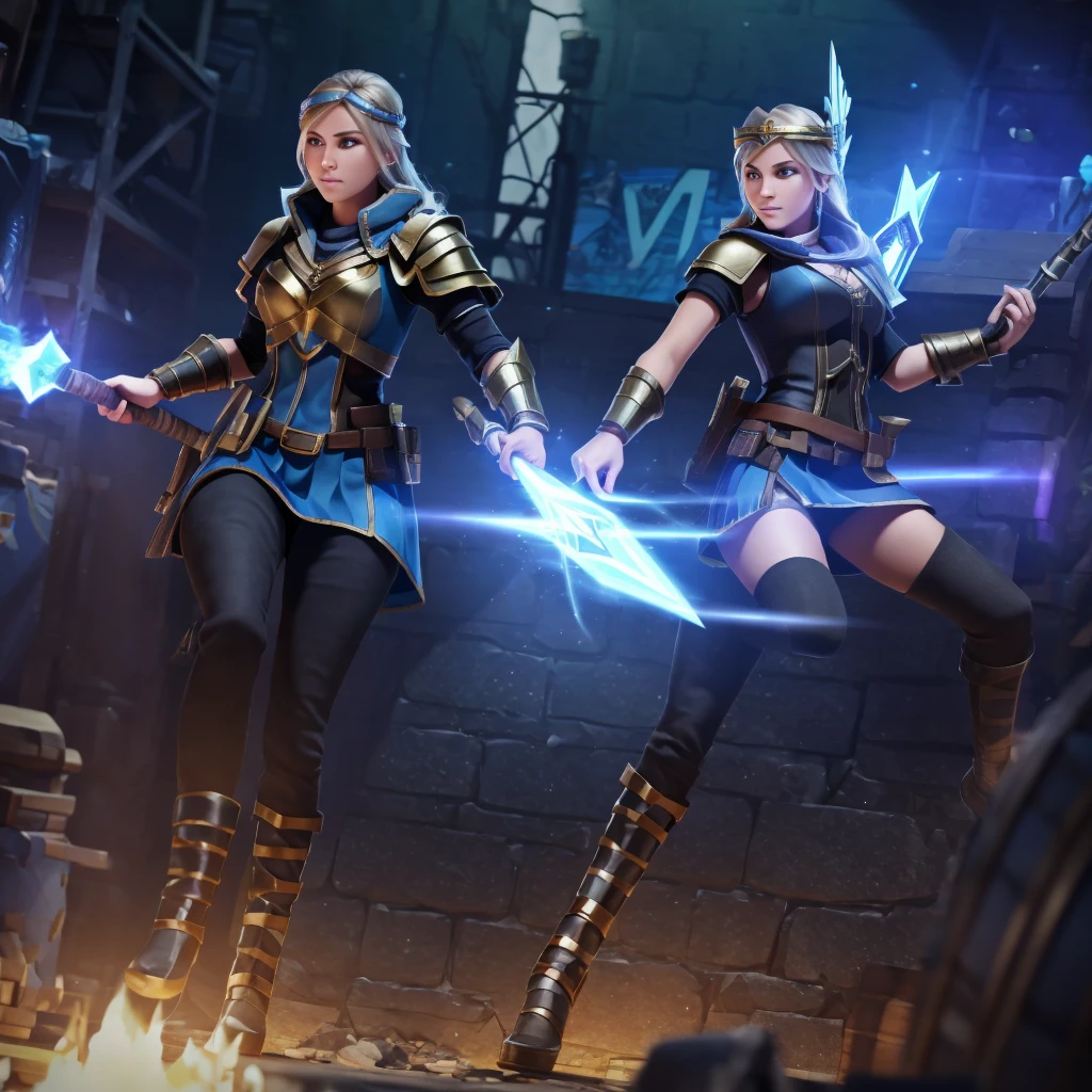 valkyrie, clash royale wizard and megaknight, 4K, ultrarealistic