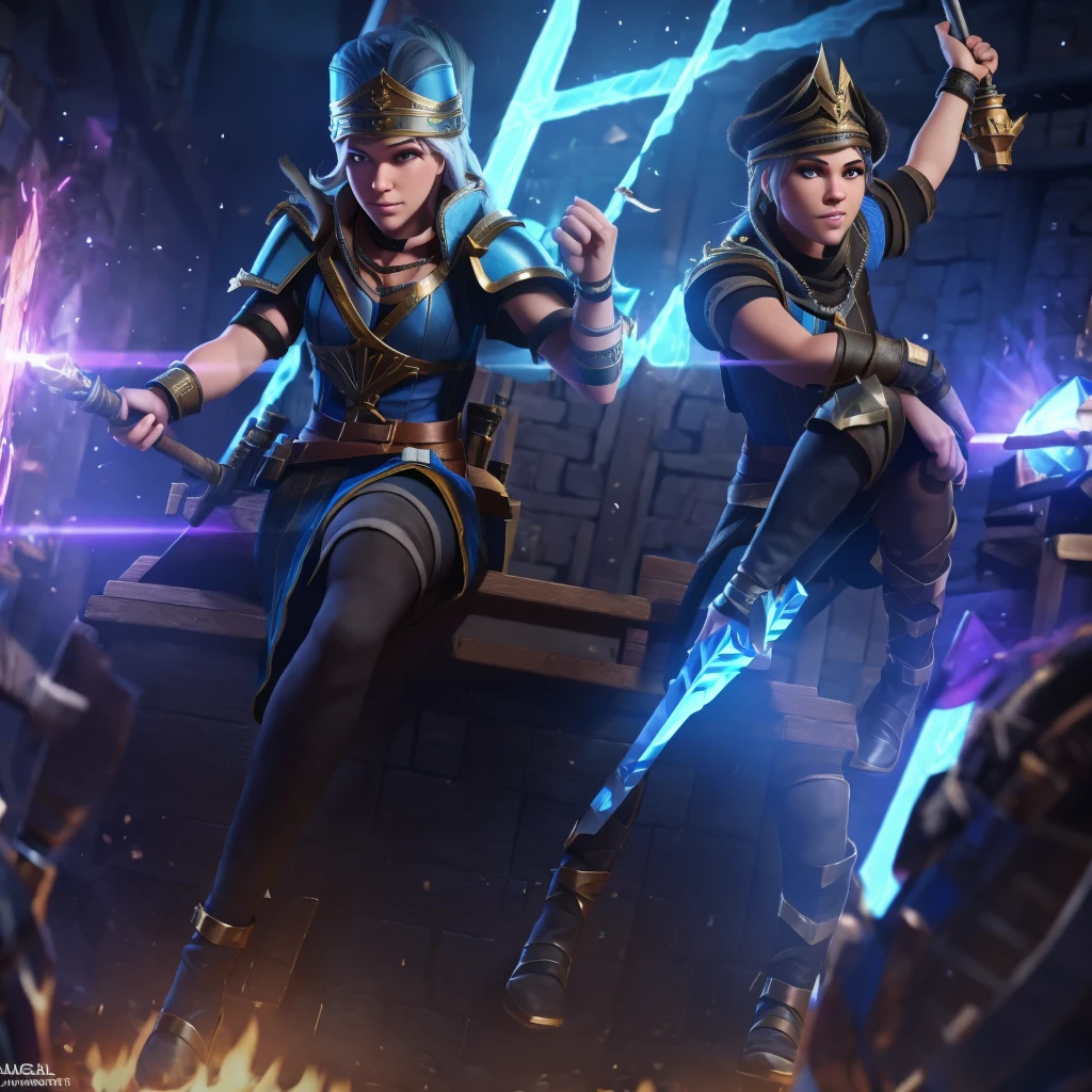 valkyrie, clash royale wizard and megaknight, 4K, ultrarealistic