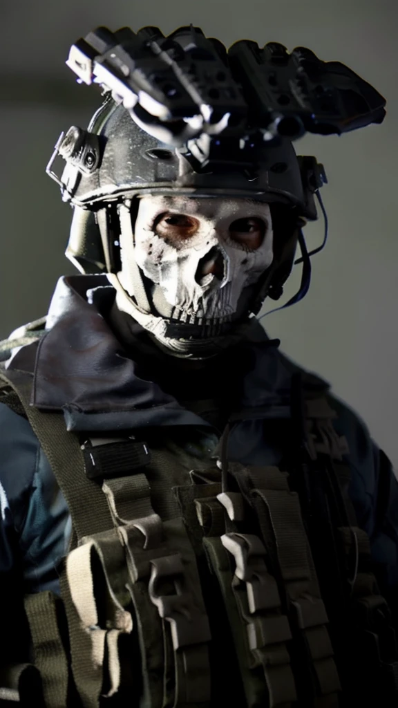 soldier, ghost, looking at the camera