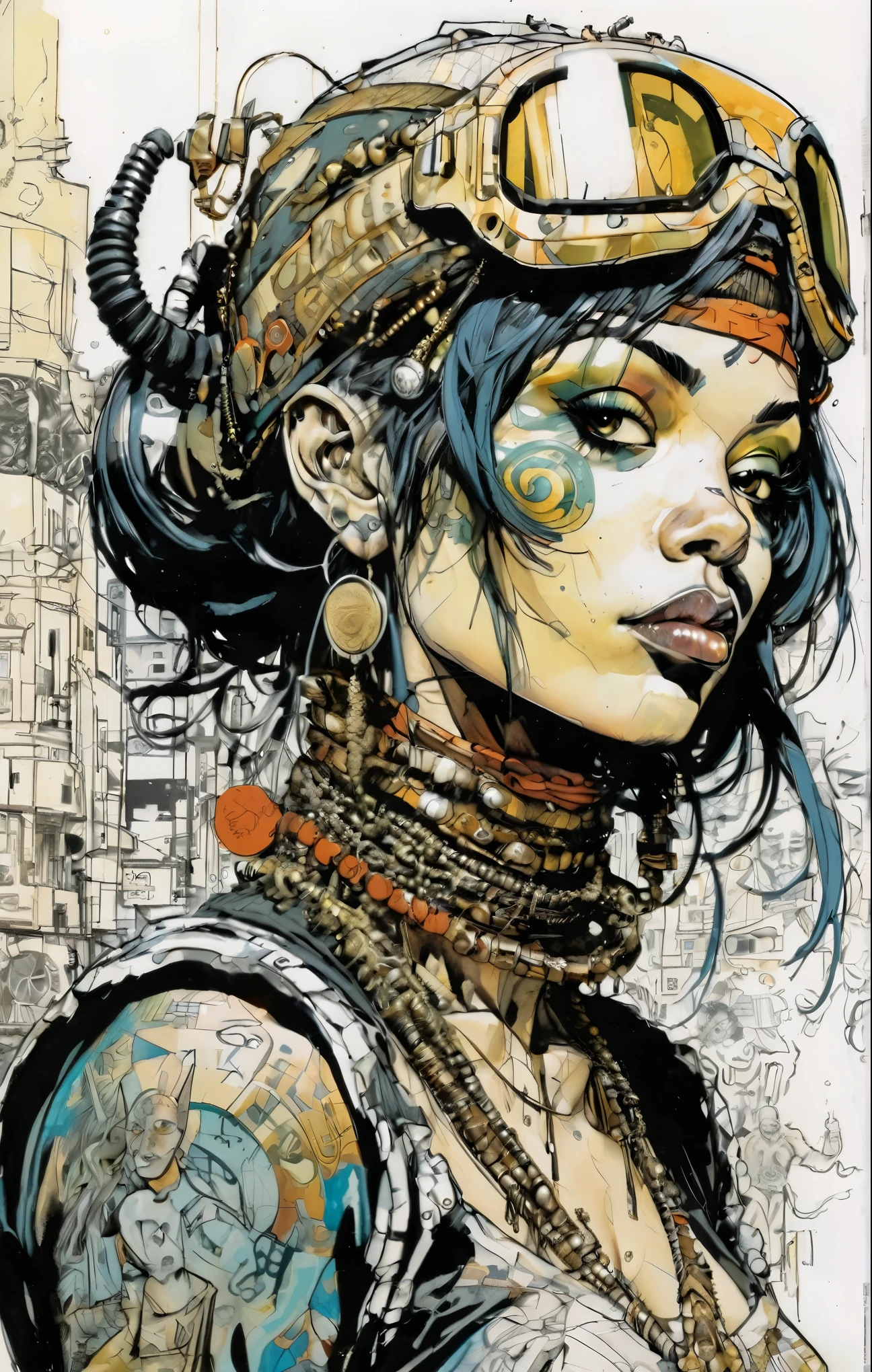 girl,Jim Mahford,Enki Bilal, Ultra Detailed, Lord peace