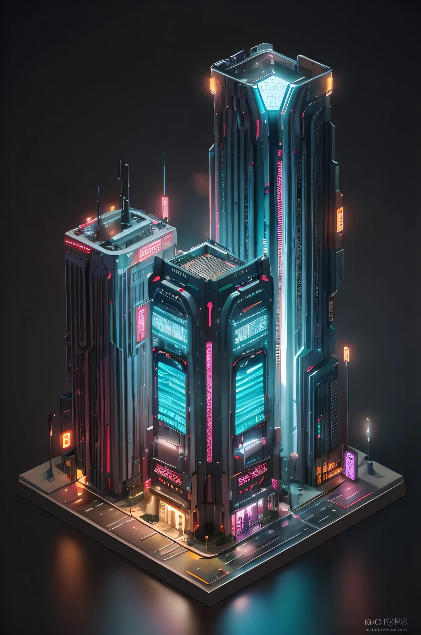 mini\(ttp\), (8k, RAW photo, best quality, masterpiece:1.2), cyberpunk city, miniature, landscape, isometric,