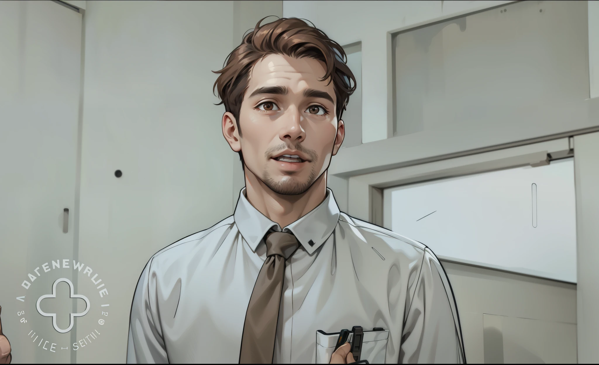 Haqy, a 40-year-old man speaking, has brown hair, brown eyes.