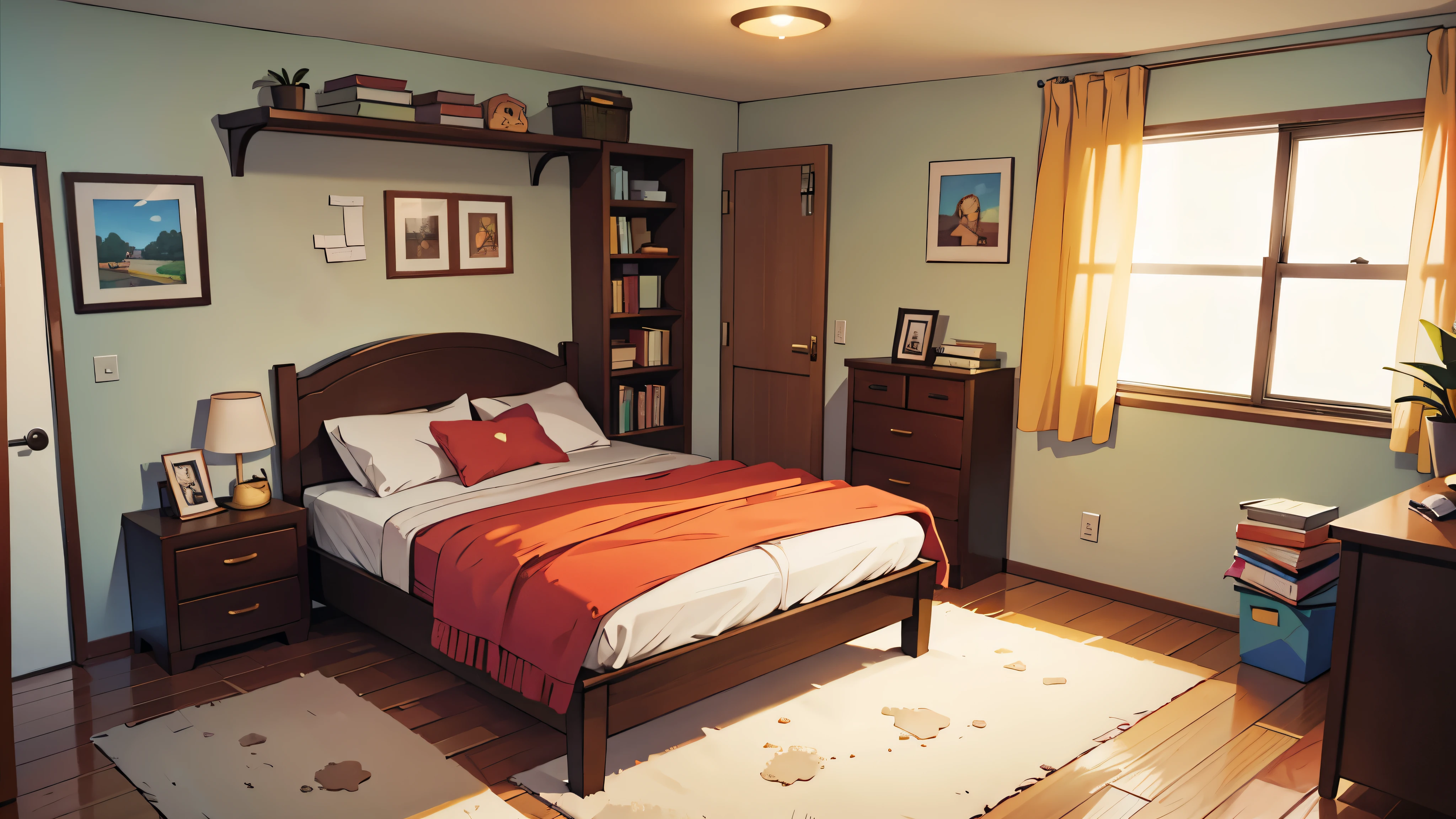 bedroom, ensolarado
