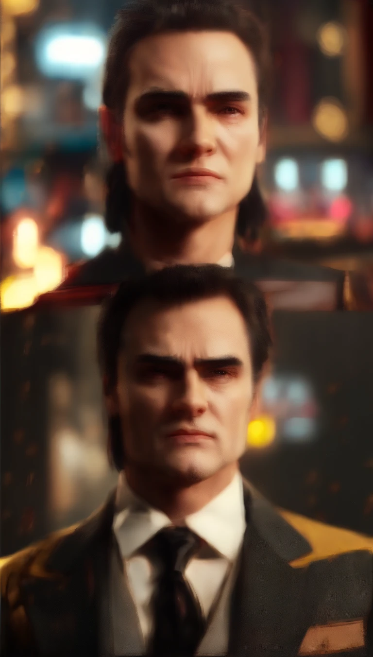 . .Tarantino style like 8k, High definition, face detailed, face detailed, detailedeyes, detailed suit, in style of marvel and dc, hyperrealisti, + cinematic shot + dynamic composition, incredibily detailed, Spitz, detaileds + superb detaileds + evening with light + perfectionism + award winning realism ((moody lighting))