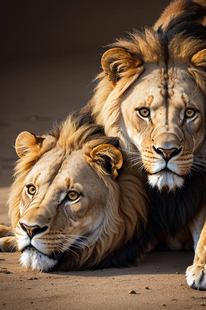 Lion biting bitcoin coin