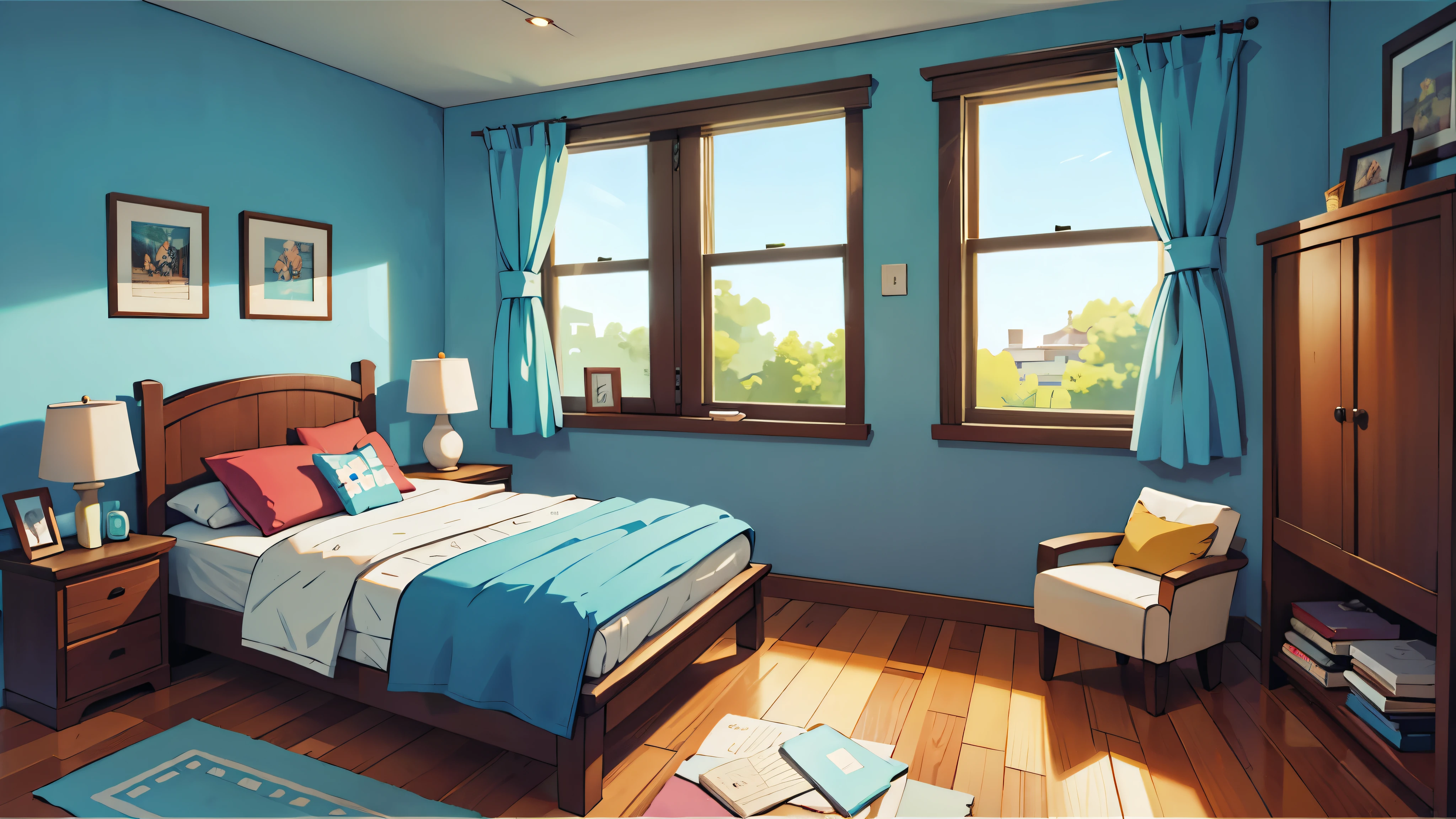 bedroom, ensolarado