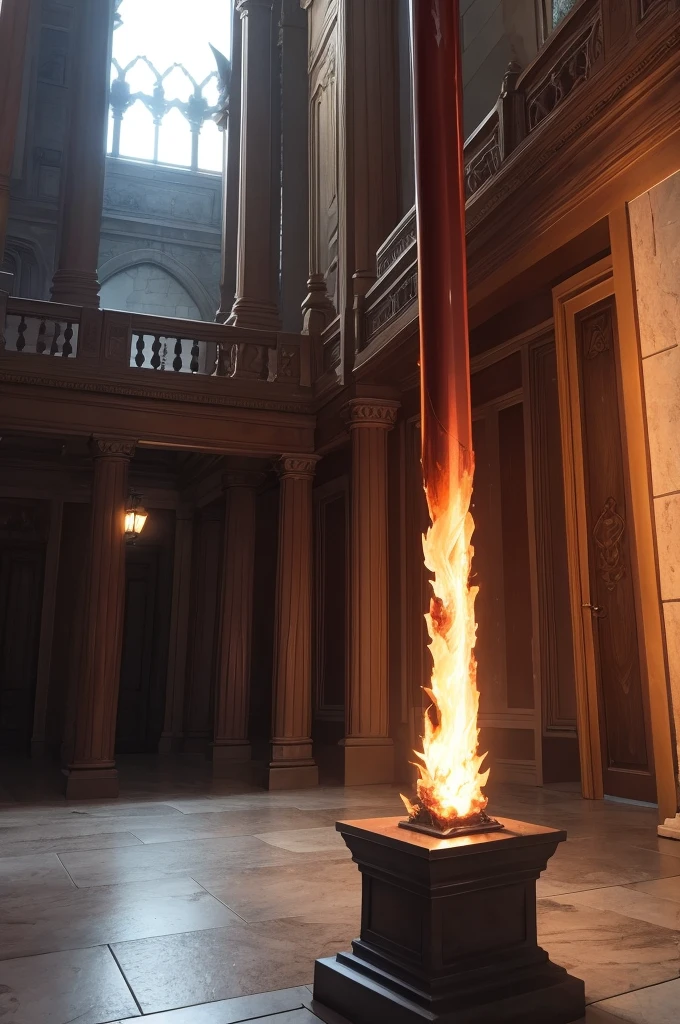 1 fire sword on a pedestal