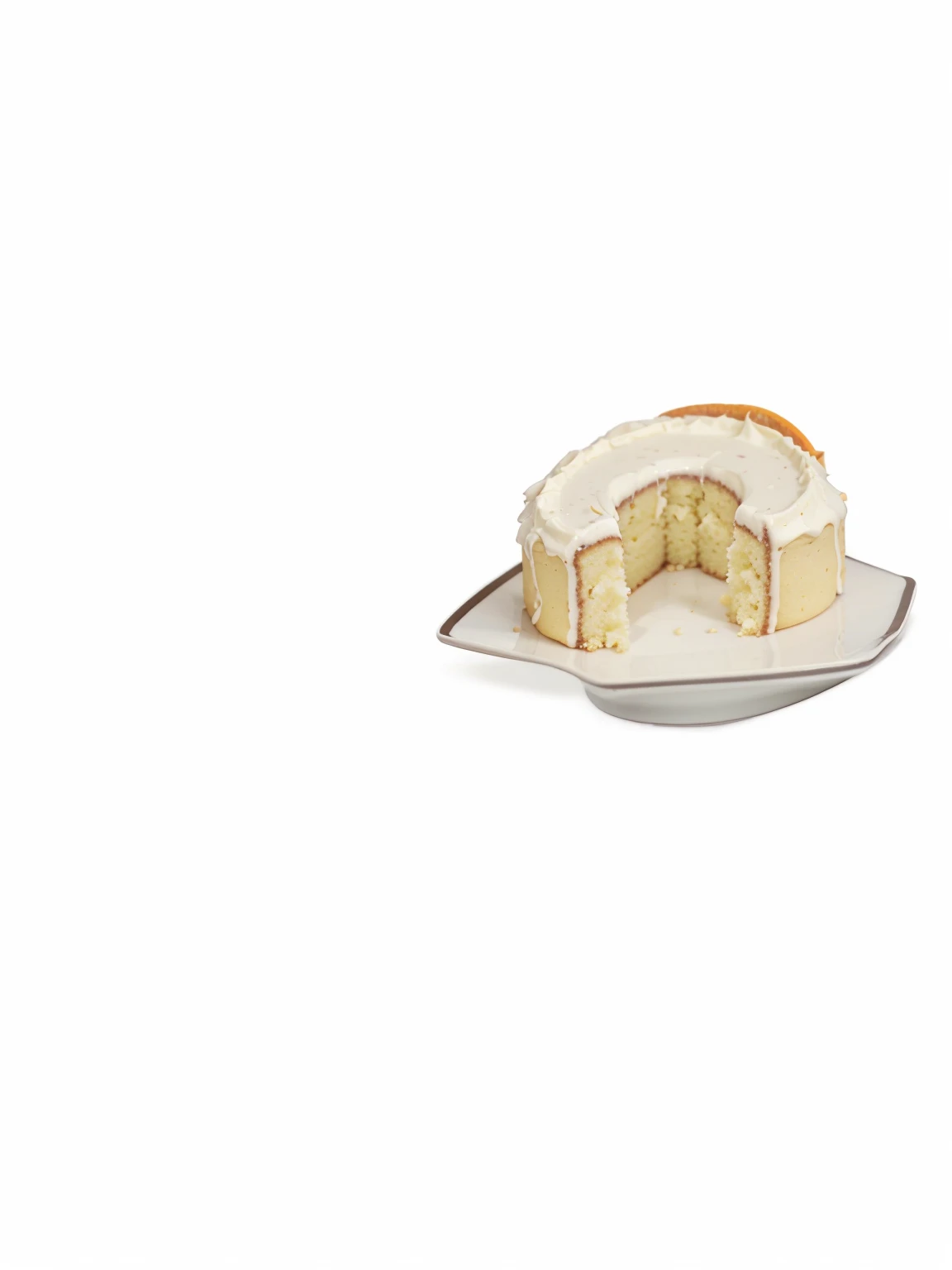 an orange cake on a white plate