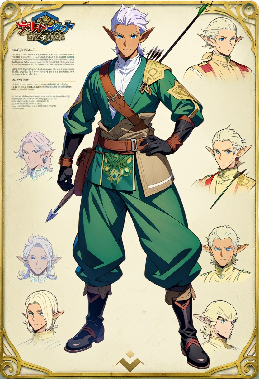a cartoon picture of a man with a bow and arrow, archer boy, official character art, highly detailed exquisite fanart, handsome guy in demon slayer art, male elf ranger, otl archer, official character illustration, rpg portrait full body, official art, ( ( character concept art ) ), archer bow, detailed anime character art, human male character art, fullbody rpg portrait
