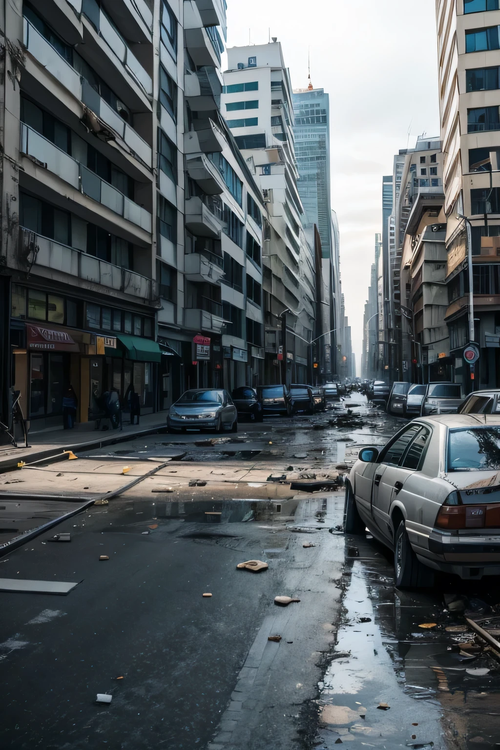 destroyed city