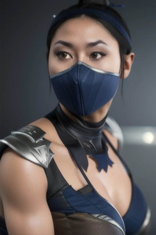 8k, best quality, real picture, intricate details, ultra-detailed, ultra highres, depth field,(photorealistic,realistic:1.2),masterpiece,photo of  kitana, upper body, mouth mask, brown eyes, black long hair, cleavage, solo, outdoors, sun, blue sky,
best quality, realistic, photorealistic, (intricate details:1.2), (delicate detailed), (cinematic light), clear line, sharp focus, realistic face, detailed face
unity 8k wallpaper, ultra high res, (photorealistic:1.4), looking at viewer   arm behind head,shining armpits