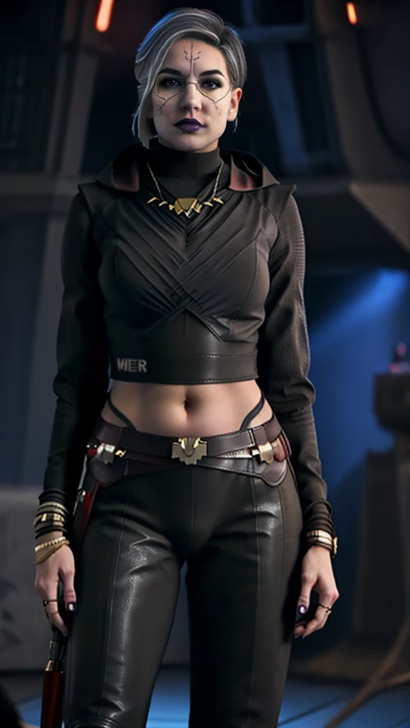 Full length shot, fit, slender pornstar MerrinJS, MerrinJFO, Skimpy outfit with skin showing, intricate clothing, detailed skin, sexy, sexual, horny as fuck, volumetric lighting, 8k, high resolution photo, Star Wars setting