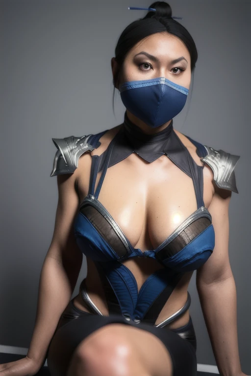 8k, best quality, real picture, intricate details, ultra-detailed, ultra highres, depth field,(photorealistic,realistic:1.2),masterpiece,photo of  kitana, upper body, mouth mask, brown eyes, black long hair, cleavage, solo, outdoors, sun, blue sky,
best quality, realistic, photorealistic, (intricate details:1.2), (delicate detailed), (cinematic light), clear line, sharp focus, realistic face, detailed face
unity 8k wallpaper, ultra high res, (photorealistic:1.4), looking at viewer ,arm behind head,shining armpits,sits,beautiful feets