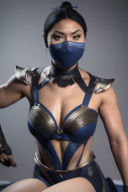 8k, best quality, real picture, intricate details, ultra-detailed, ultra highres, depth field,(photorealistic,realistic:1.2),masterpiece,photo of  kitana, upper body, mouth mask, brown eyes, black long hair, cleavage, solo, outdoors, sun, blue sky,
best quality, realistic, photorealistic, (intricate details:1.2), (delicate detailed), (cinematic light), clear line, sharp focus, realistic face, detailed face
unity 8k wallpaper, ultra high res, (photorealistic:1.4), looking at viewer ,arm behind head,shining armpits,sits,beautiful feets