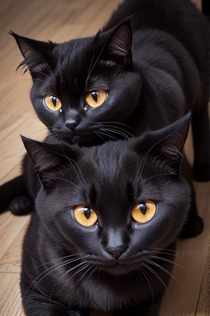 I want a black cat with down syndrome with double eyes