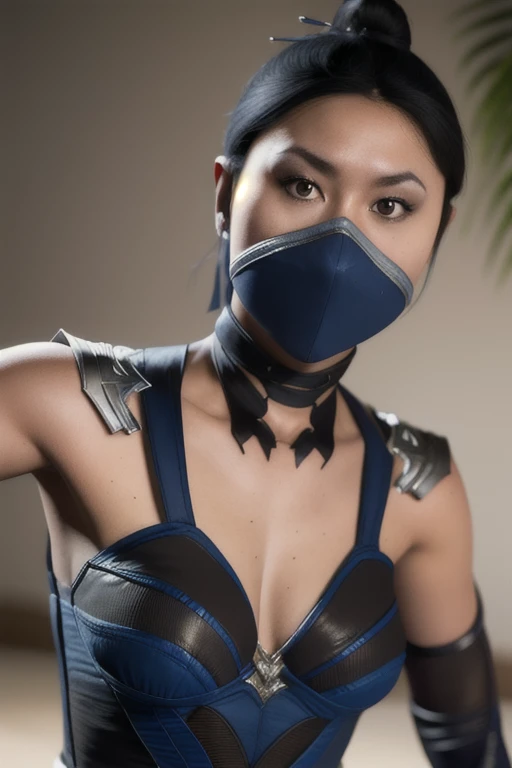 8k, best quality, real picture, intricate details, ultra-detailed, ultra highres, depth field,(photorealistic,realistic:1.2),masterpiece,view low body,photo of  kitana, upper body, mouth mask, brown eyes, black long hair, cleavage, solo, outdoors, sun, blue sky,
best quality, realistic, photorealistic, (intricate details:1.2), (delicate detailed), (cinematic light), clear line, sharp focus, realistic face, detailed face
unity 8k wallpaper, ultra high res, (photorealistic:1.4), looking at viewer ,arm behind head,shining armpits,sits,beautiful feets